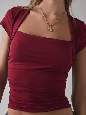NWT Urban Outfitters Claire Cropped Shrug Top XL Cap Sleeve